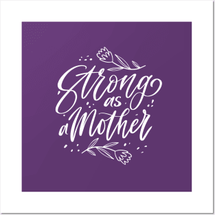strong as mom mothers day white Posters and Art